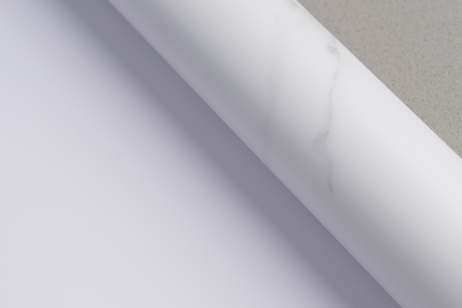 ฟิล์มตกแต่งพิมพ์ PVC หินอ่อนสีขาวแจ๊ส
